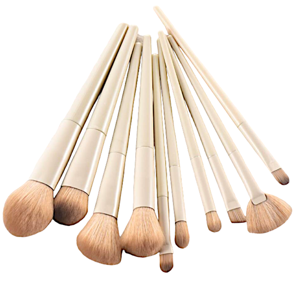 10 Piece - Makeup Brush Set in Nude