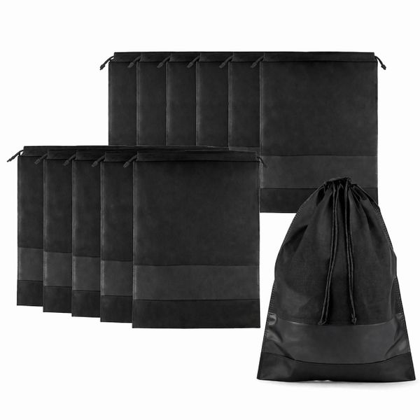 QYNIAL 12 Pack Large Travel Shoe Bags with Clear Window Dustproof