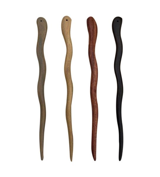 4PCS Wooden Chinese Retro Hair Sticks, Edges Are Smooth,Not Damage The Hair