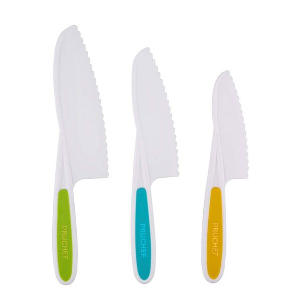 Pruchef - Set of 3 Kids Safe Cooking Knives Set - Multicolour