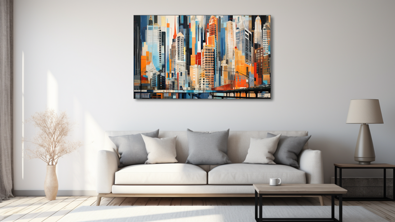 Canvas Wall Art - Cityscape Mural Abstract - MT0437