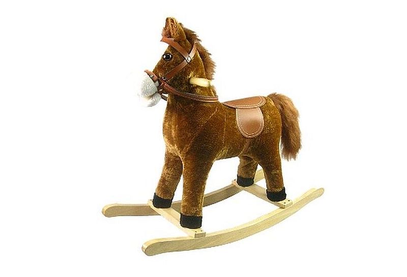 Kids Rocking Horse Pony Animal Toy - Brown - 75 x 58 x 39cm