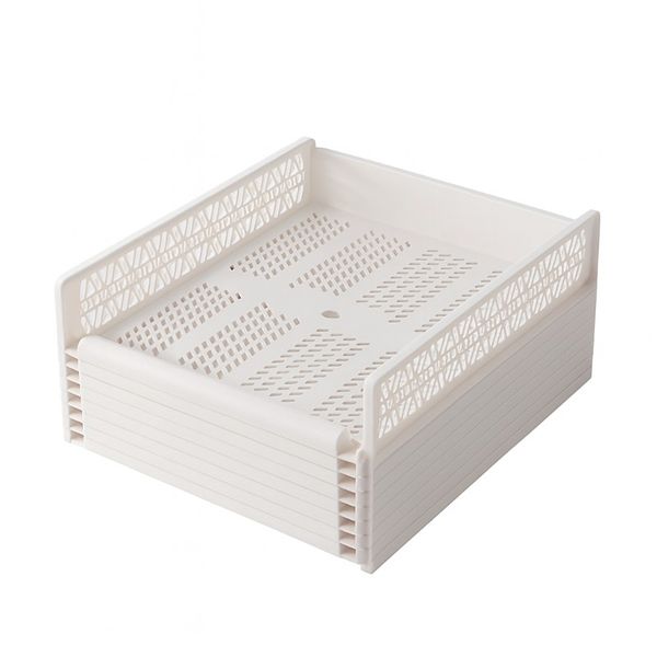 6 Piece Large Clothes Wardrobe Organizer - White