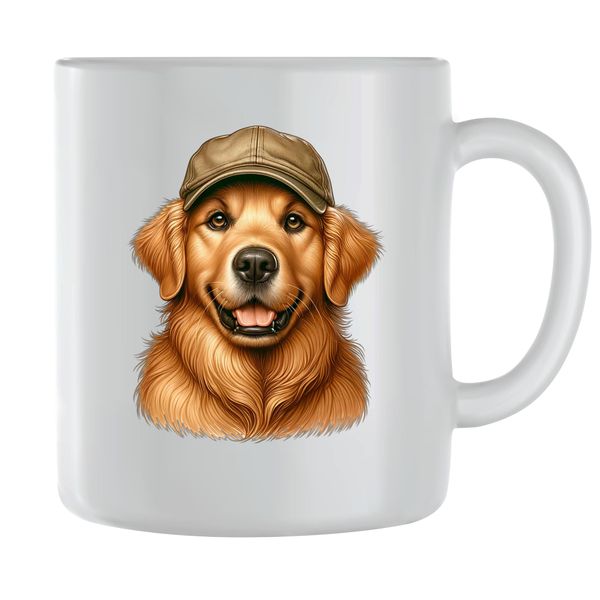 GR Basballcap Coffee Mugs for Men Women Golden Retriever Graphic Cups 109