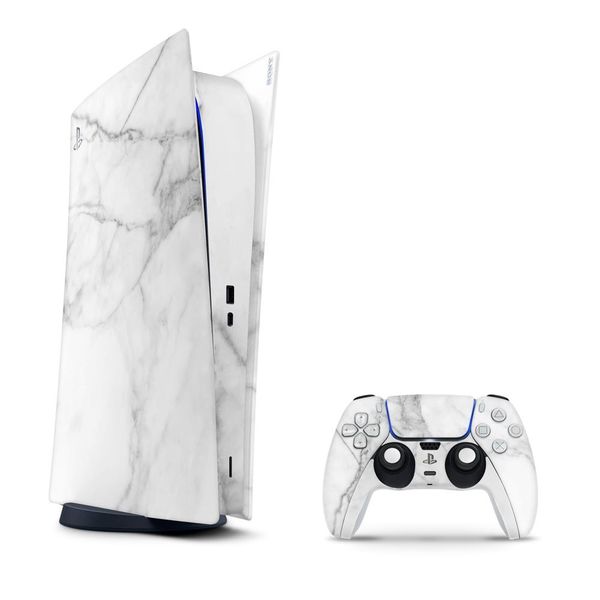 Decal Skin For PS5 Digital (No Disk): White Marble