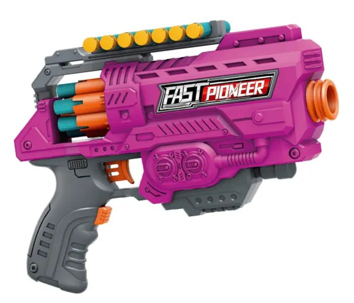 Fast Pioneer Electric Battery Foam Dart Blaster with 16 Foam Darts - Blue