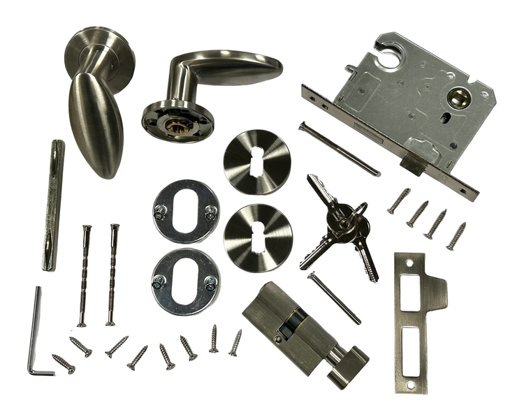 Keyhole Shape Lever Handle, Sash-Lock Cylinder &amp; Knob Cylinder Combo 2