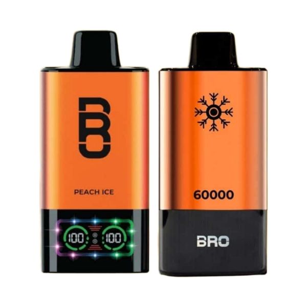 Bro Vapes Hookah DTL 60000 Puffs 50mg - Peach Ice (Pack of 2)