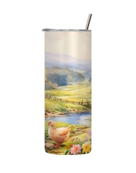 Bird 20 Oz Tumbler with Lid and Straw with Easter Graphic Design Present091