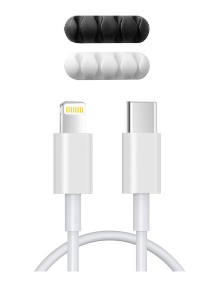 USB-C to Lightning Cable 1M Compatible with Apple Devices, Cable Organizer