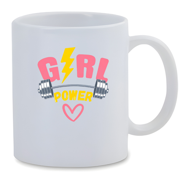 White Ceramic Mug 350ml - Girl Power
