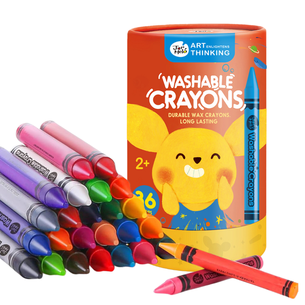Jar Meló - Wax Crayons - Washable Non-Toxic - 36 Colours