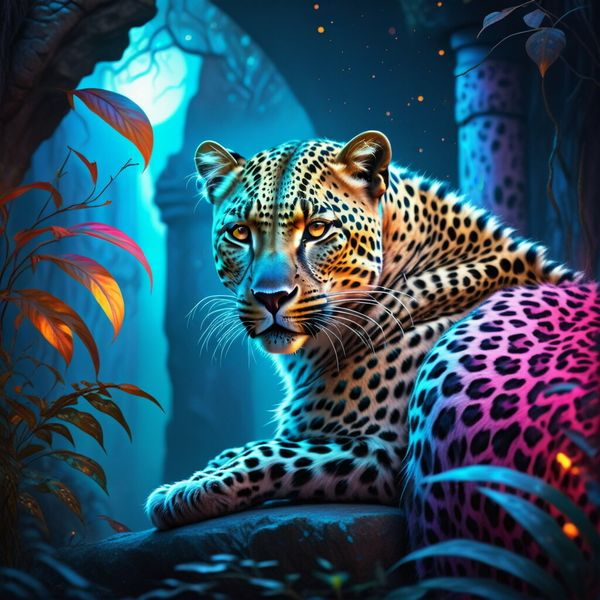 Canvas Wall Art - Fantasy Leopard 3