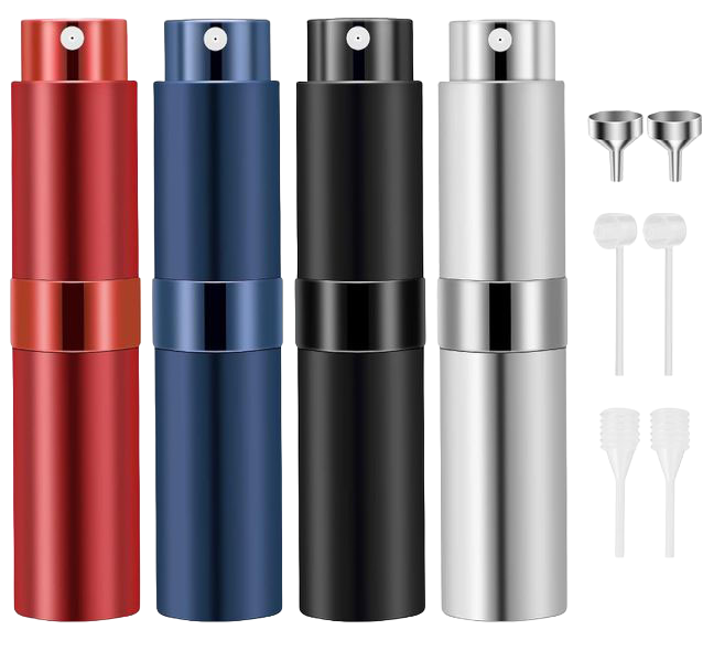 4 Pack 8ml Perfume Atomizer Bottles Refillable, Mini Fragrance Bottles