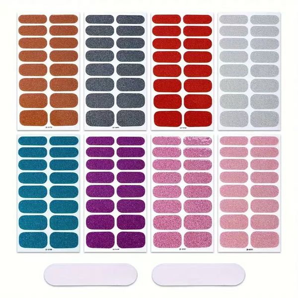 8-Pack Multi-Color Nail Stickers - DIY Nail Art Decals for Women