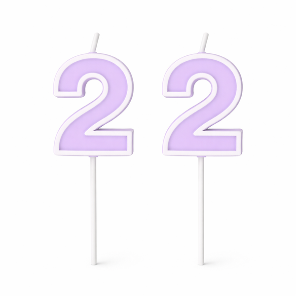 2 Pack - Number 2 Birthday Candle - Purple