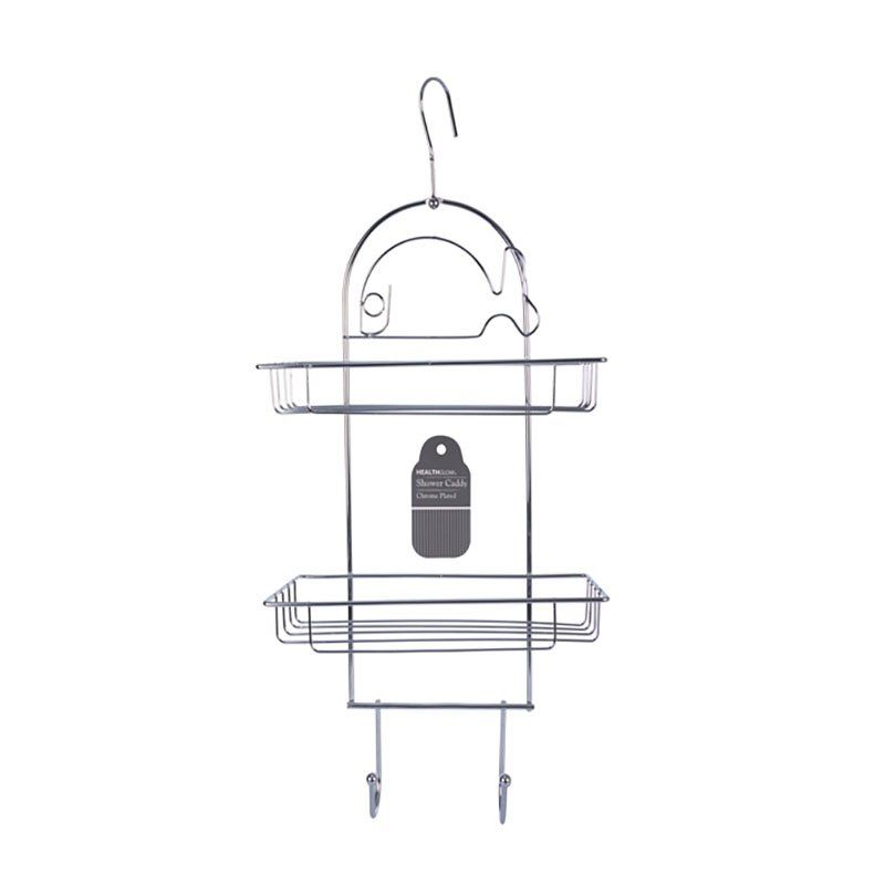Bulk Pack x 1 Shower Caddy Chrome - 2x Shelves & 2x Hooks