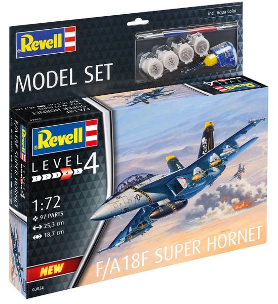 Revell 1/72 F/A-18F Super Hornet Model Kit w/paints, Glue and Brush