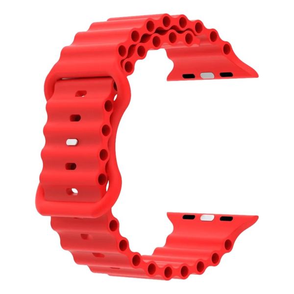 Rugged Silicone Sport Band for Apple Watch - 42mm/44mm/45mm/49mm - Red