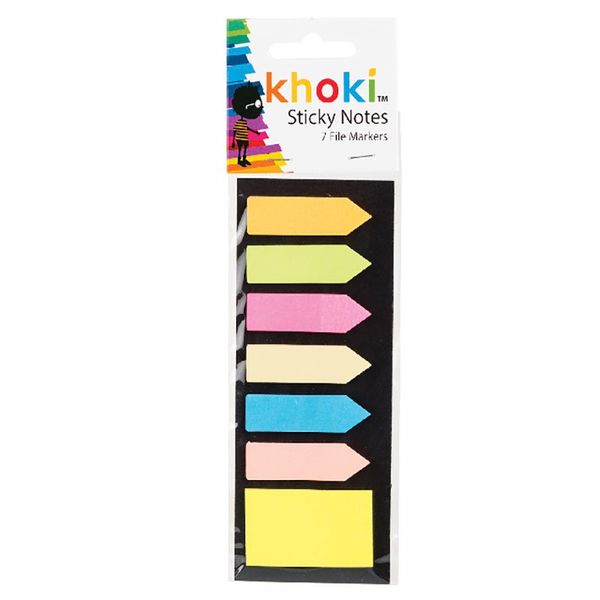Khoki - Note Pad - Arts - Self Stick - File Markers - Assorted Colours