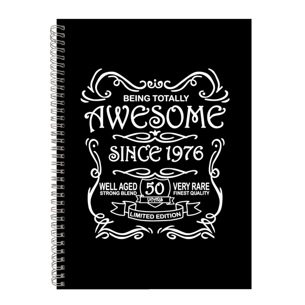 50 Years Old Awesome Since 1976 Birthday Writing Book Notepad Notebook A4