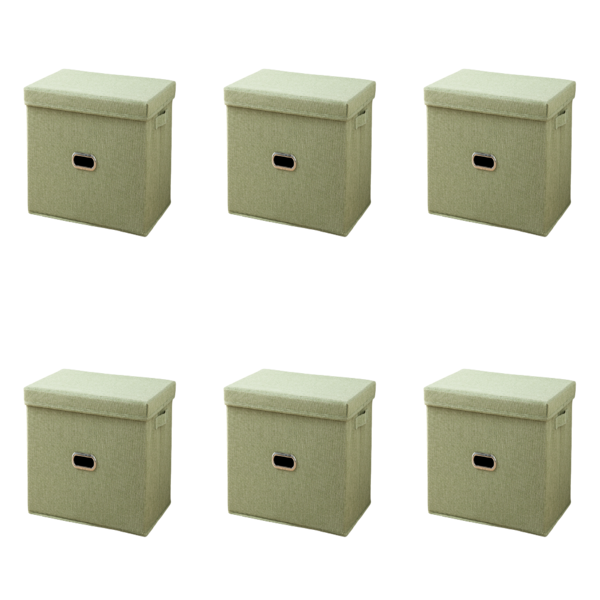 Pack Of 6 Small Foldable Organizer Storage Box - Green