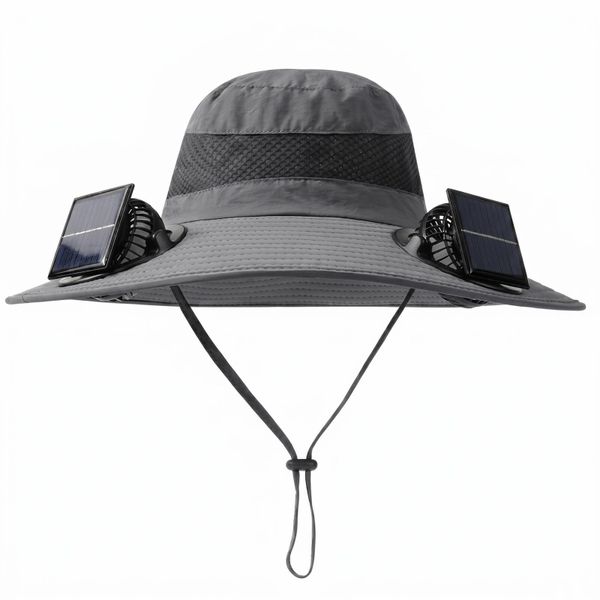 Solar Fan Sun Hat with Wide Brim and UPF 50 Protection