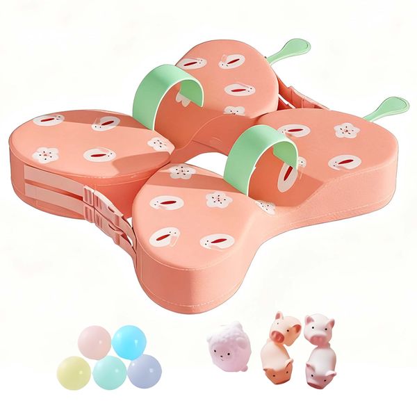 Pink Baby Swimming Float with Safety Support Bottom Swimming Accessories