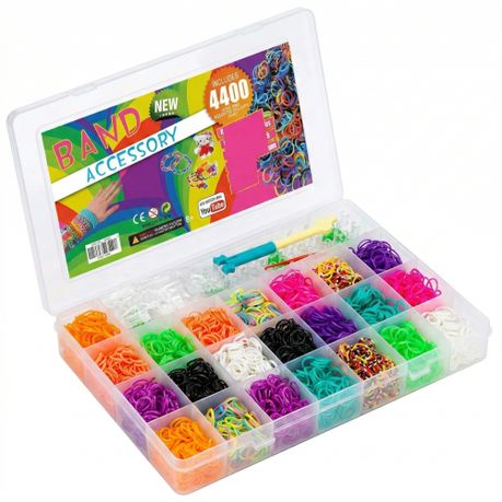 DIY Loom Band Bracelet Maker Kit - 2500+ Piece Craft Set with Storage Case Image