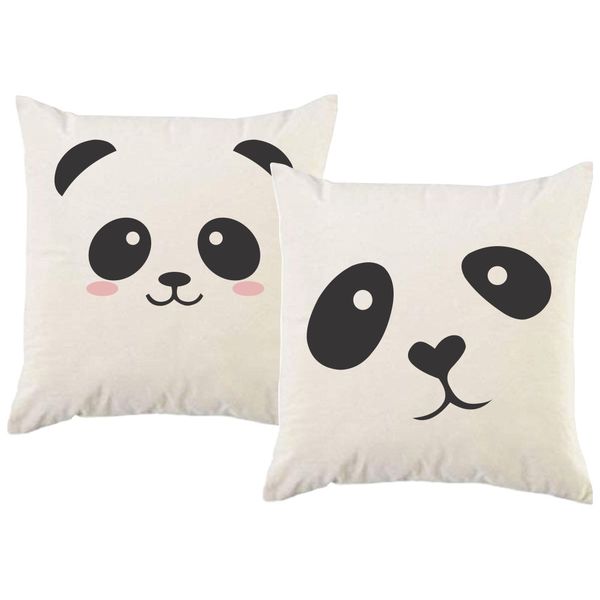 PepperSt - Scatter Cushion Cover Set - Panda Faces