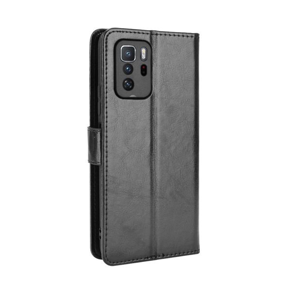 Flip Cover Compatible With Redmi Note 10 Pro 5G Crazy Horse Pattern Leather Cover