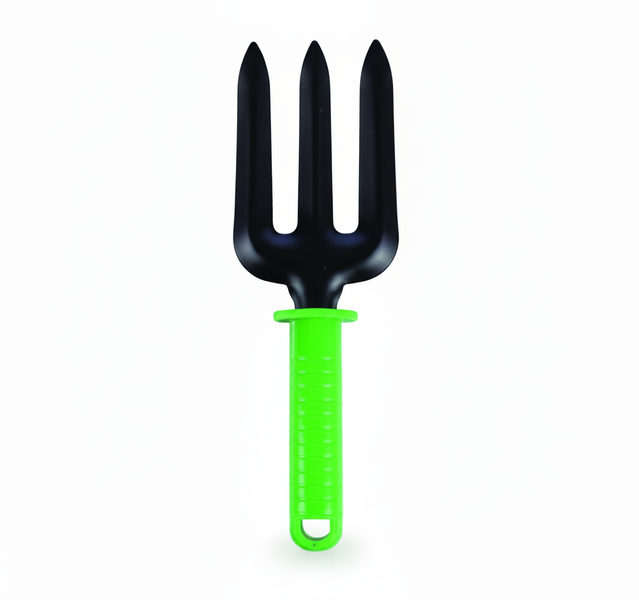 Stainless Steel Garden Hand Fork with Wooden Handle - 240mm 3-Prong Tool
