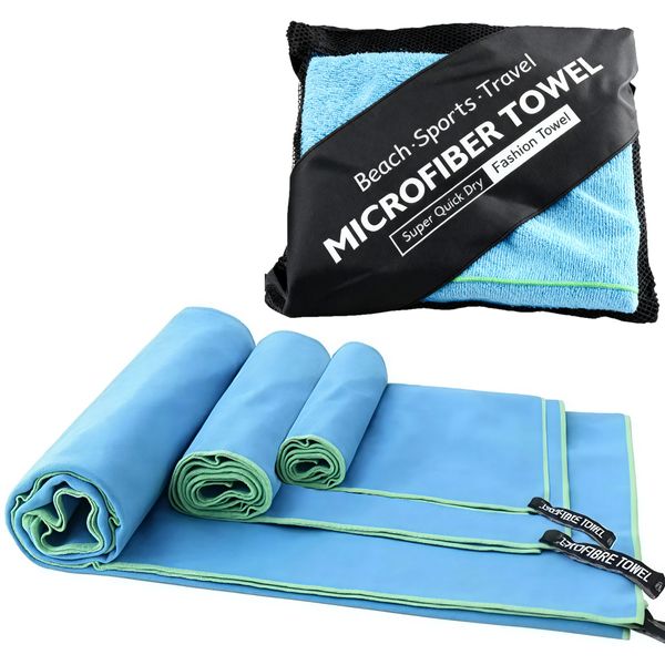 3 Pack Microfiber Quick Dry Sweat Absorbent Towel Set Sport Gym Towel