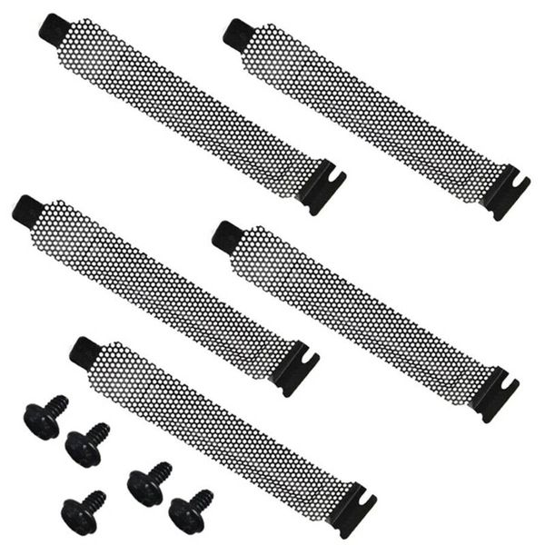 5pcs Hard Steel PCI Slot Covers with High Airflow Dust Filter for Gaming PC