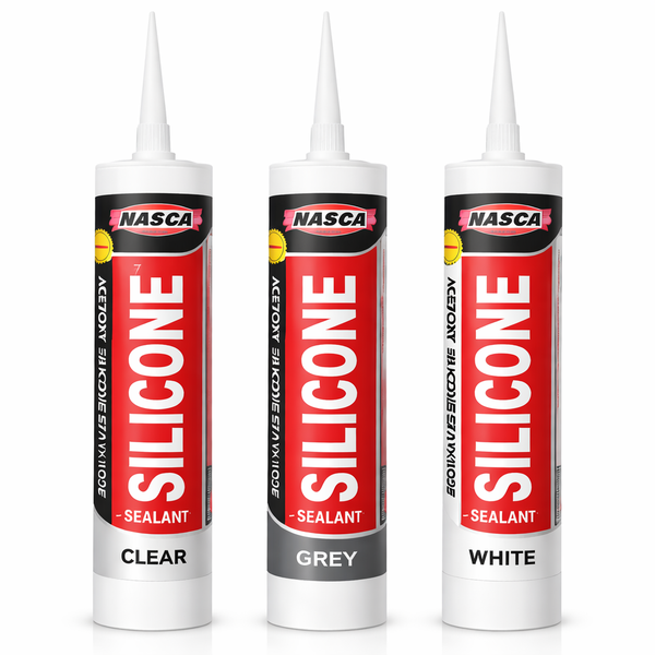 NASCA Silicone Sealant 260ml 3 Pack Waterproof Adhesive-Various Colours