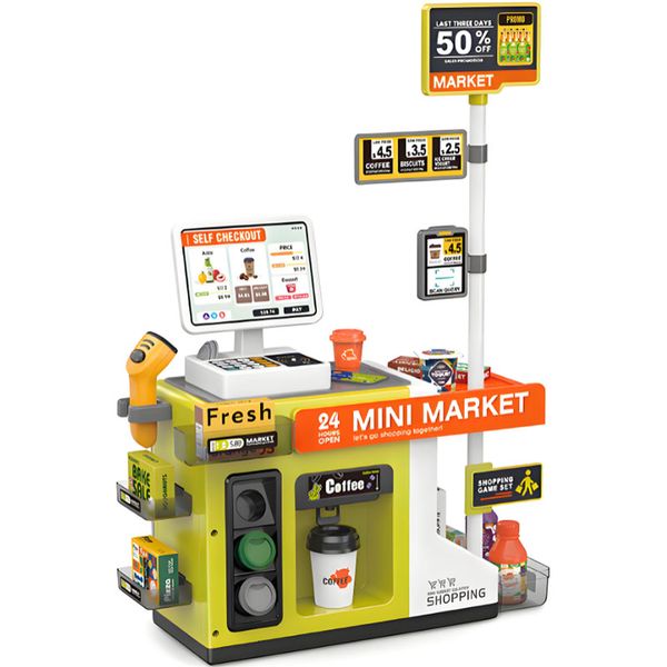 46pcs Supermarket Toy for Kids Pretend Play Toy Set Christmas Gifts Child