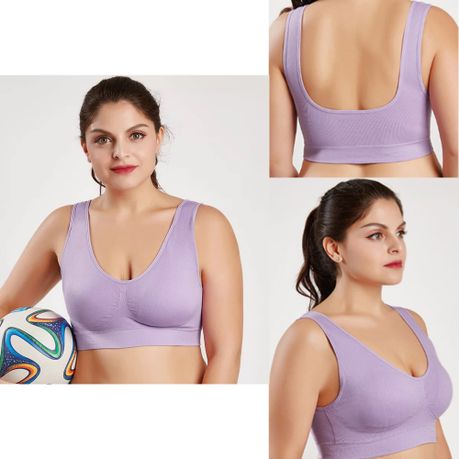2 Pack Crop Tops Seamless Stretchy Sports Bra for Yoga Sleep Non-padded