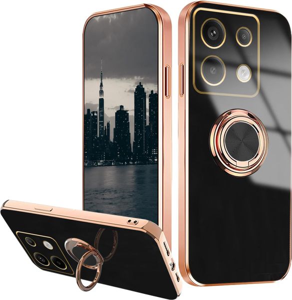 Plating TPU Ring Holder Phone Case Compatible With Samsung Galaxy S22 Ultra