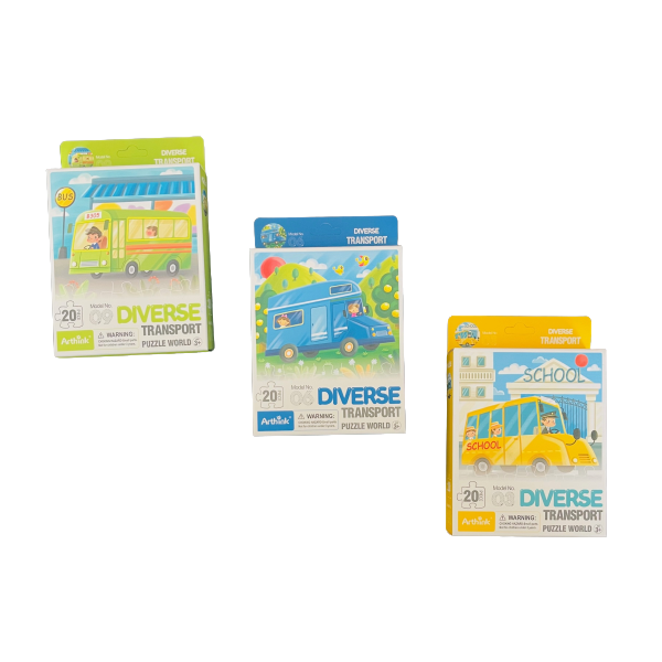 Kids Jigsaw Puzzle - Buses (20 Piece) Set of 3