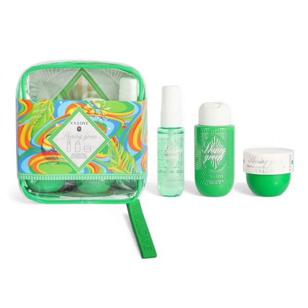 V.V.LOVE Shining Green Fragrance Body Mist &amp;Fragrance Lotion &amp; Shower Gel
