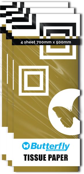 Tissue Paper - 4 Sheets (660X500Mm) Gold T38 X3
