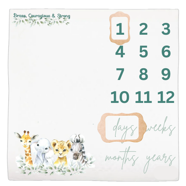 Baby Milestone Blanket Soft Memory Blanket-Brave, Courages