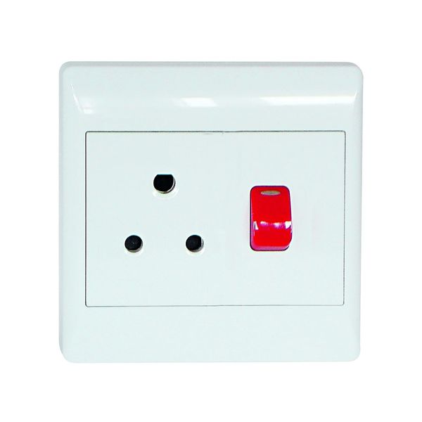 1x16a Dedicated White Switched Socket Outlet 4x4