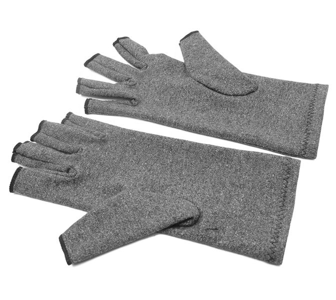 Copper Infused Arthritis Gloves - Compression Joint Pain Relief Set - Grey