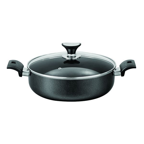 Pot Non-Stick Aluminium Flat With Glass Lid | Buy Online in South ...