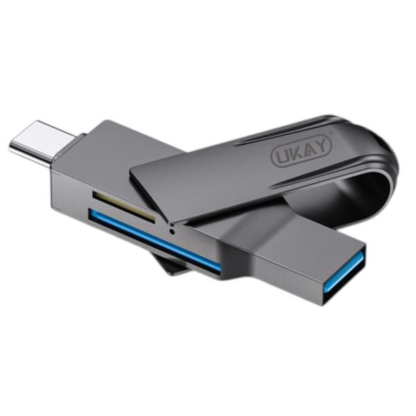 UKAY 2-in-1 USB 3.0 &amp; USB-C SD/TF Card Reader - Memory Card Adapter