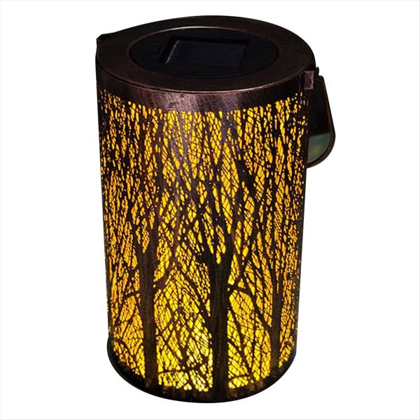 Copper Trunk Solar Hollow Light Iron Pattern Projection Light