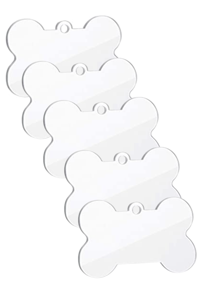 Love &amp; Sparkles Clear Acrylic blank keyring - dog Bone