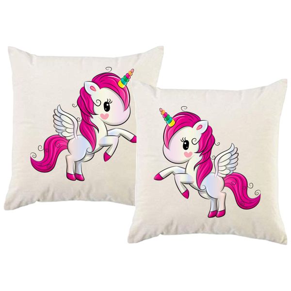 PepperSt – Scatter Cushion Cover Set – Unicorn with Pink Hair