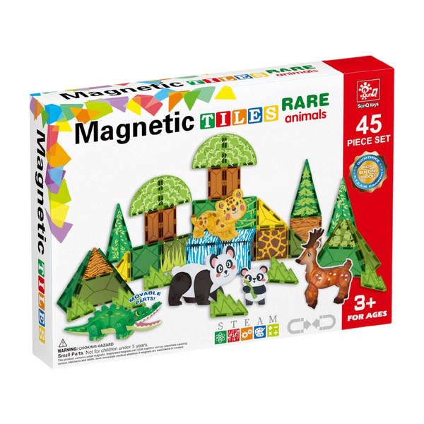 Magnetic Tiles - Wild Animals Set - 45 Pieces